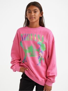 Viral Nirvana Graphic Sweatshirt with Green Print
